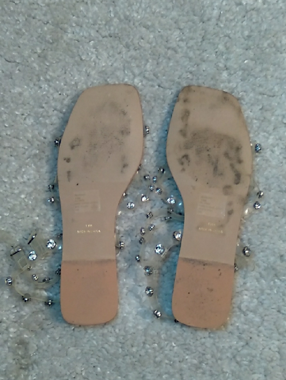 STEVE MADDEN JOLI Rhinestone PVC Sandals  Size 11 - Picture 13 of 16